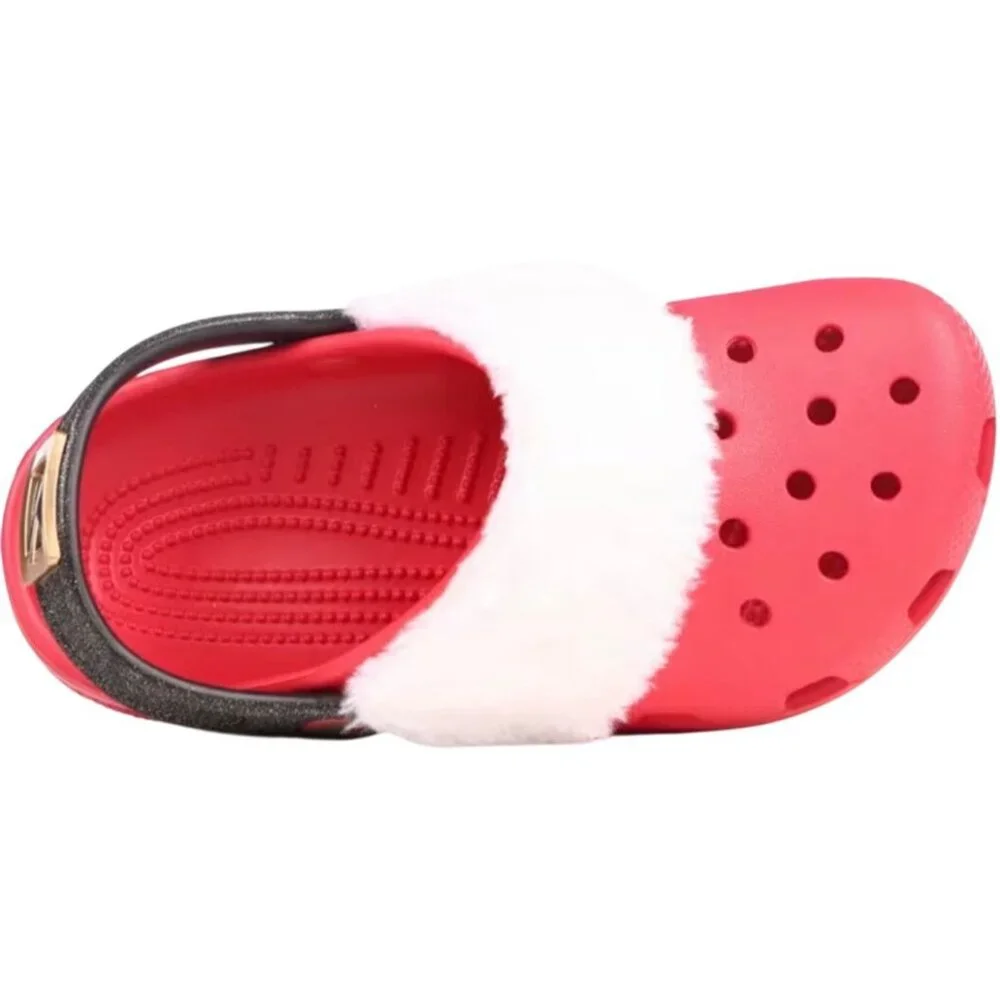 Crocs Classic Lined Santa Clogs Red Toddler Size 9 Kids Christmas Shoes